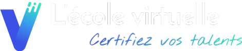 Logo blanc L'école Virtuelle - Certifiez vos talents